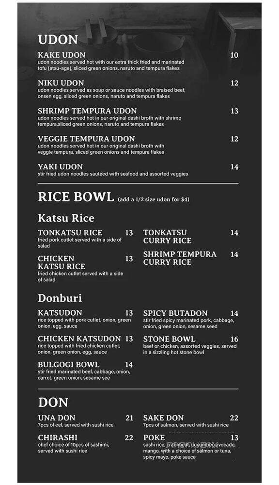 Hanasato Japanese Cuisine - Denton, TX menu_pic