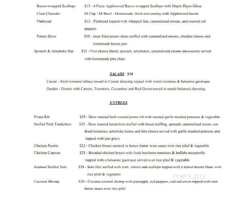 Castle Manor Inn - Gloucester, MA menu_pic