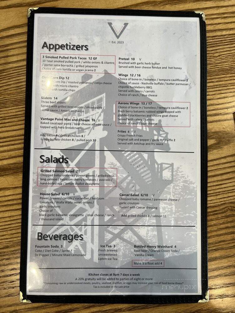 Vantage Point Brewing - Coeur d'Alene, ID menu_pic