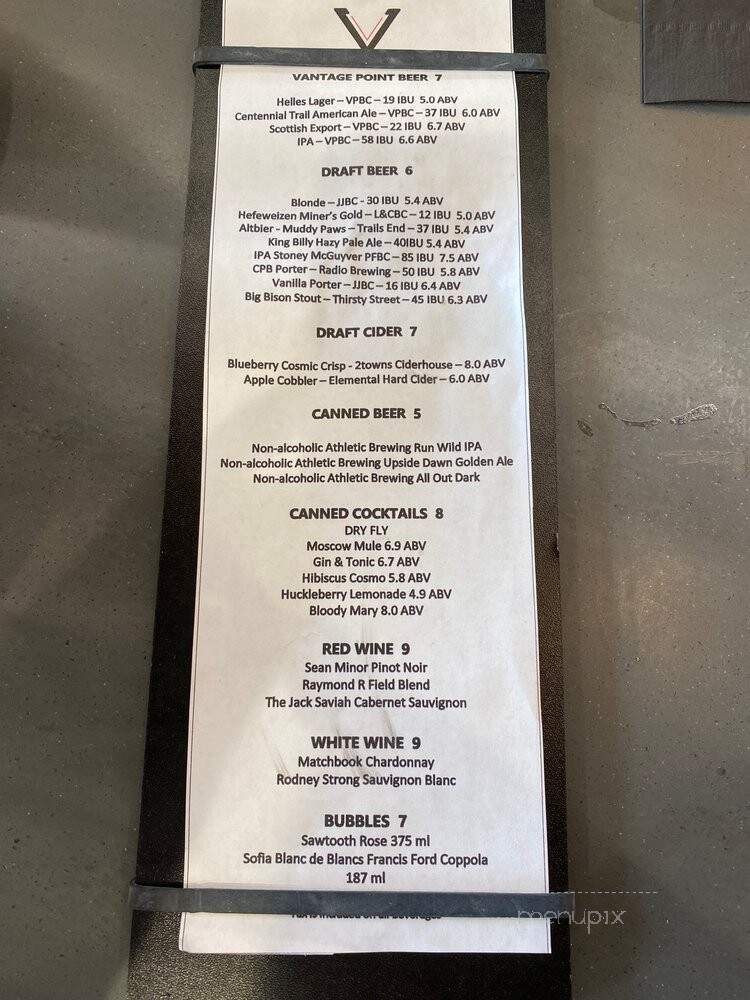 Vantage Point Brewing - Coeur d'Alene, ID menu_pic