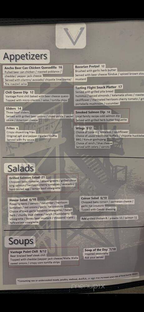 Vantage Point Brewing - Coeur d'Alene, ID menu_pic