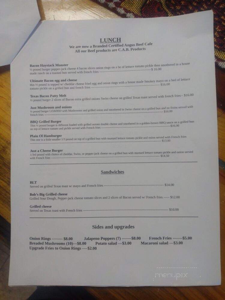 Aladdin Cafe - Aladdin, WY menu_pic