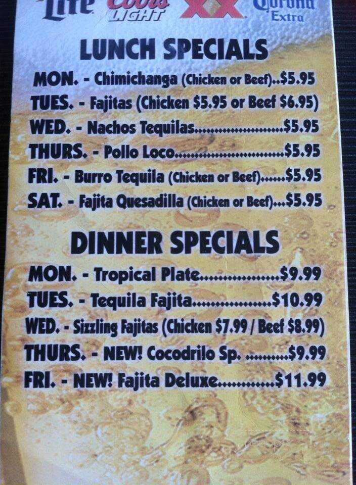 Tequila's Mexican Restaurants - Benton, IL menu_pic