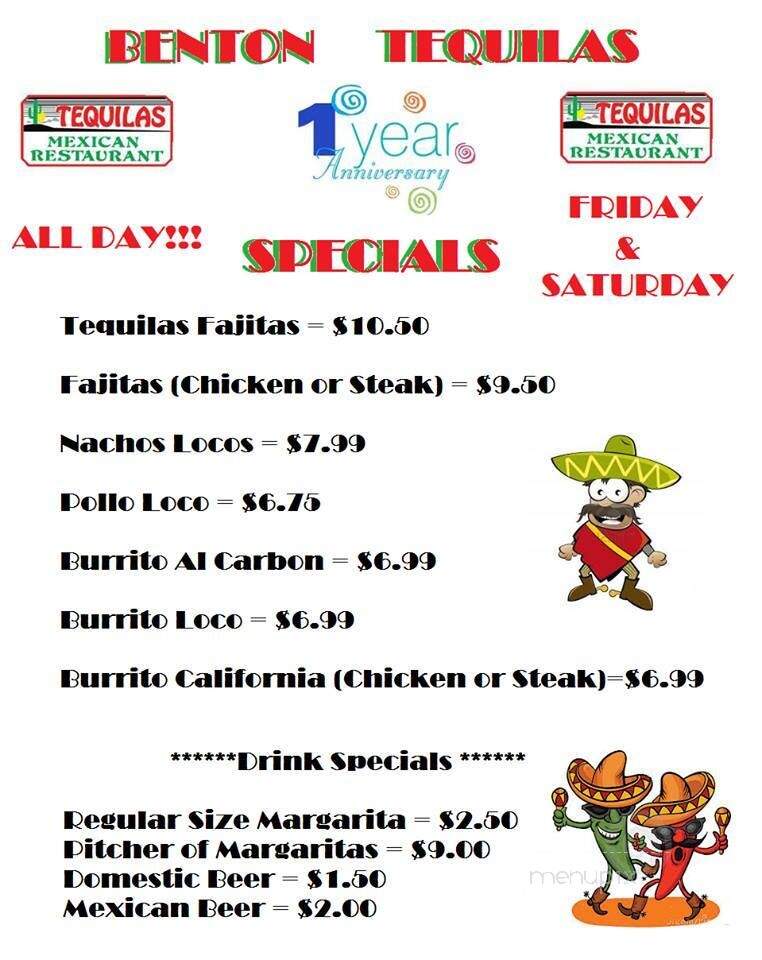 Tequila's Mexican Restaurants - Benton, IL menu_pic