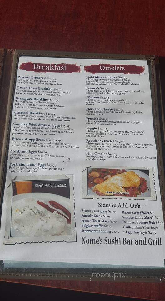 Bering Sea Restaurant - Nome, AK menu_pic