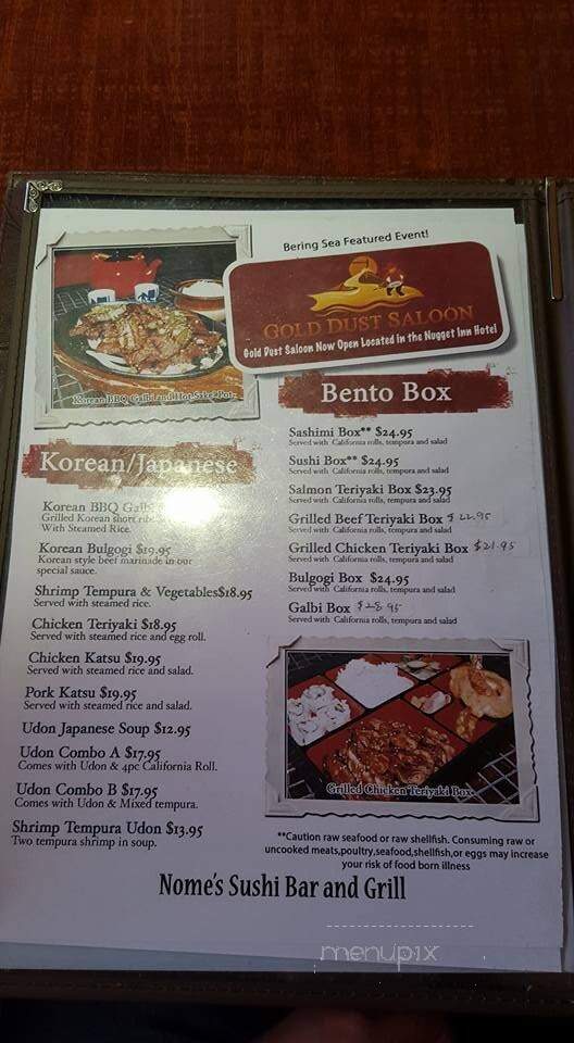 Bering Sea Restaurant - Nome, AK menu_pic