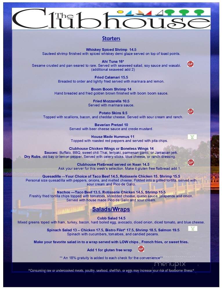 Lake of the Woods Clubhouse - Locust Grove, VA menu_pic