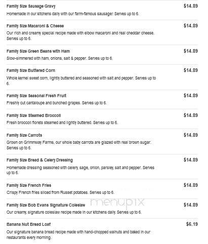 Bob Evans Restaurant - Saint Clairsville, OH menu_pic