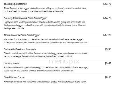 Bob Evans Restaurant - Saint Clairsville, OH menu_pic