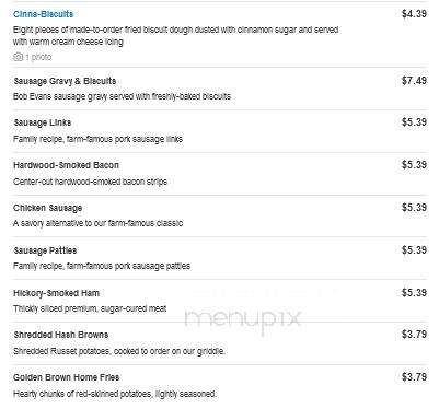 Bob Evans Restaurant - Saint Clairsville, OH menu_pic