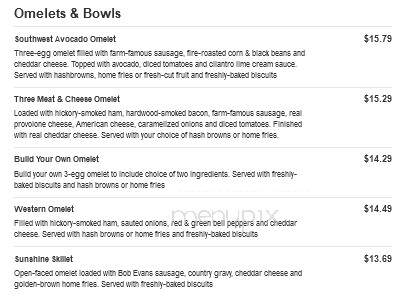 Bob Evans Restaurant - Saint Clairsville, OH menu_pic