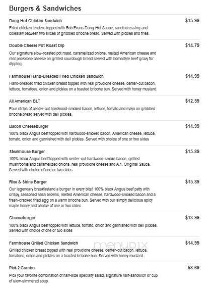 Bob Evans Restaurant - Saint Clairsville, OH menu_pic