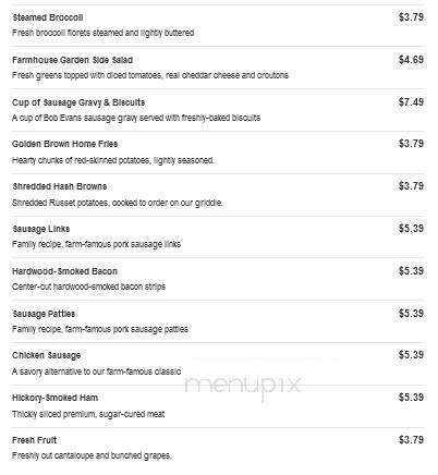 Bob Evans Restaurant - Saint Clairsville, OH menu_pic