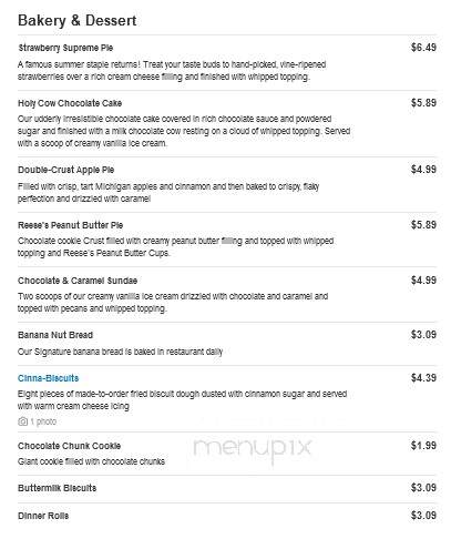 Bob Evans Restaurant - Saint Clairsville, OH menu_pic