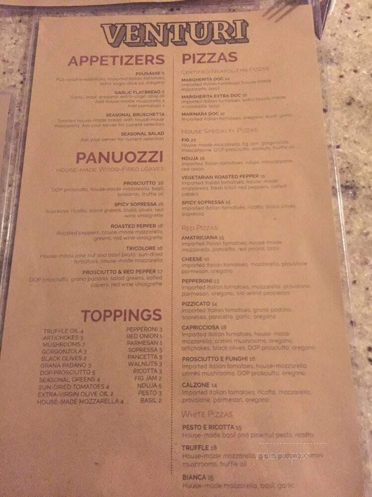 Venturi - Goshen, IN menu_pic
