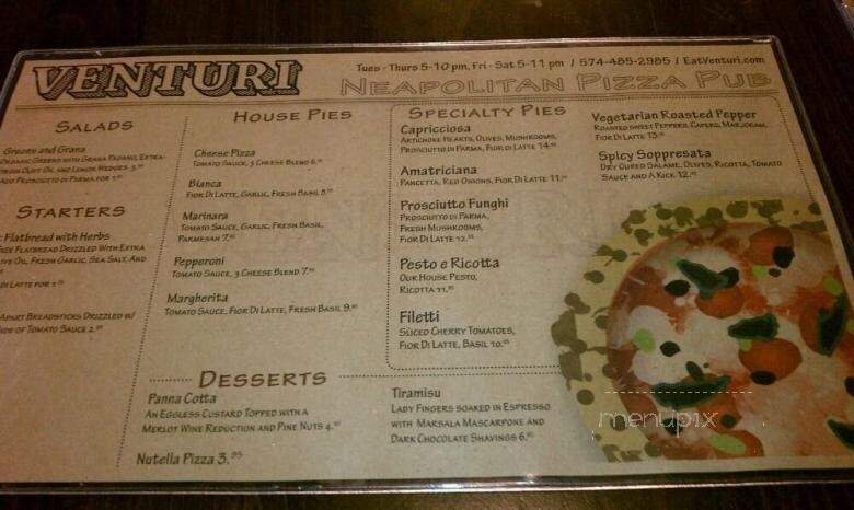 Venturi - Goshen, IN menu_pic