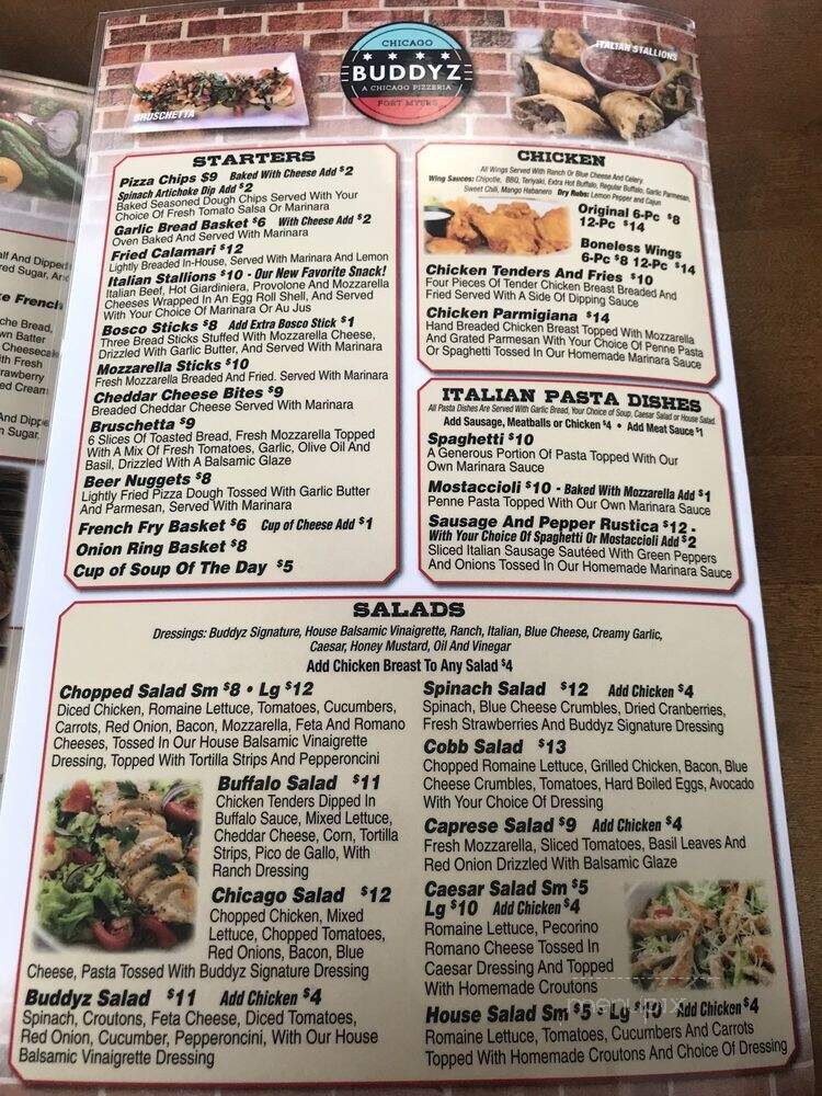 Buddy'z Pizzeria - Mchenry, IL menu_pic