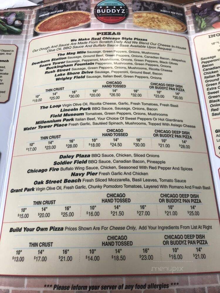 Buddy'z Pizzeria - Mchenry, IL menu_pic