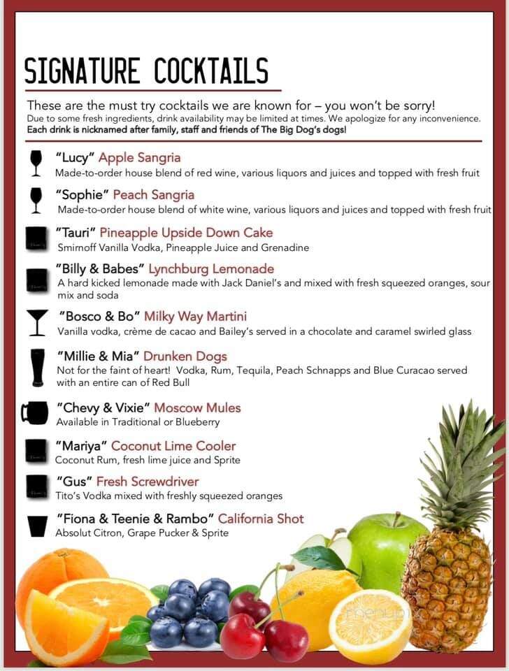Big Dog Saloon - Ravenna, OH menu_pic