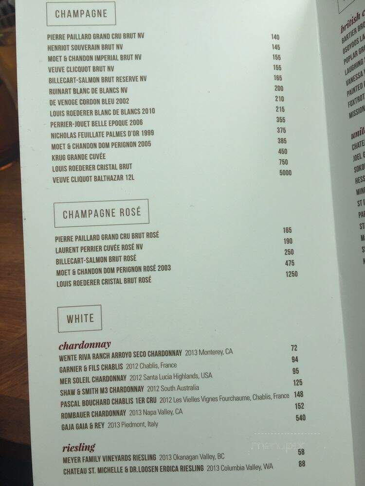 Reflections - Vancouver, BC menu_pic