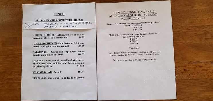Bella's Junction Cafe - Scaly Mountain, NC menu_pic