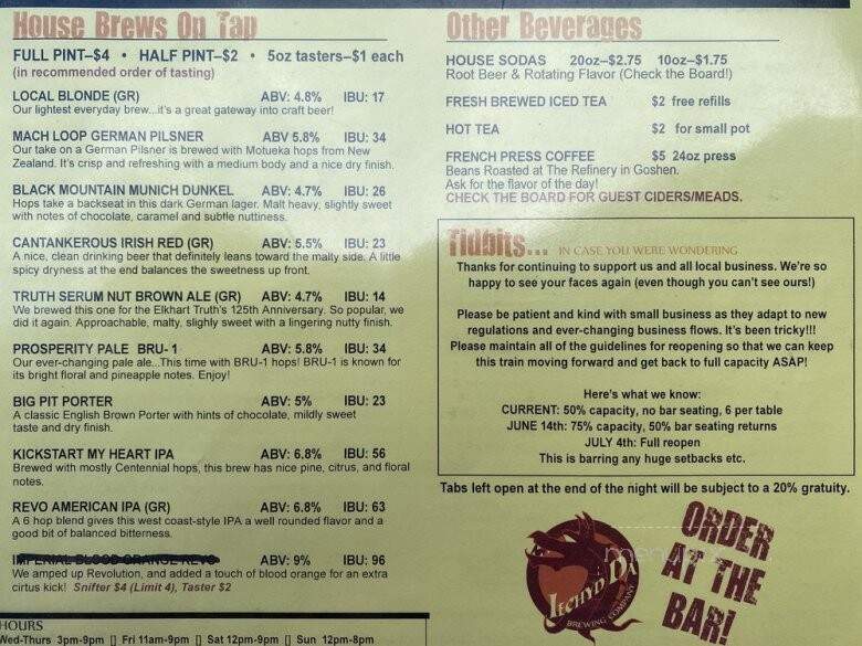 Iechyd Da Brewing Company - Elkhart, IN menu_pic