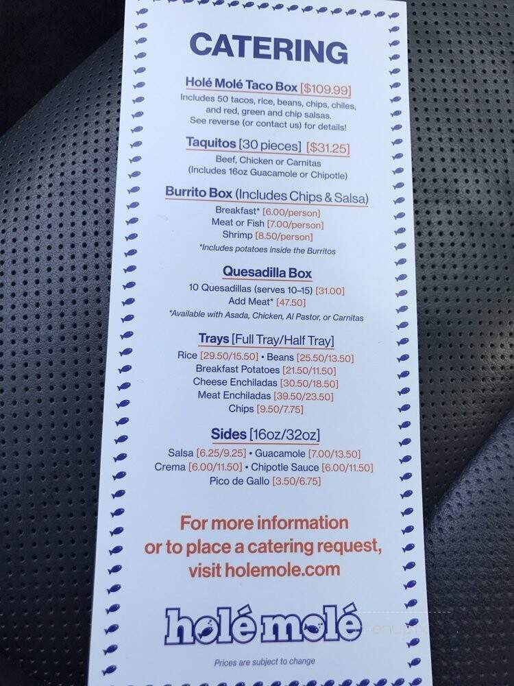 Hole Mole - Tustin, CA menu_pic