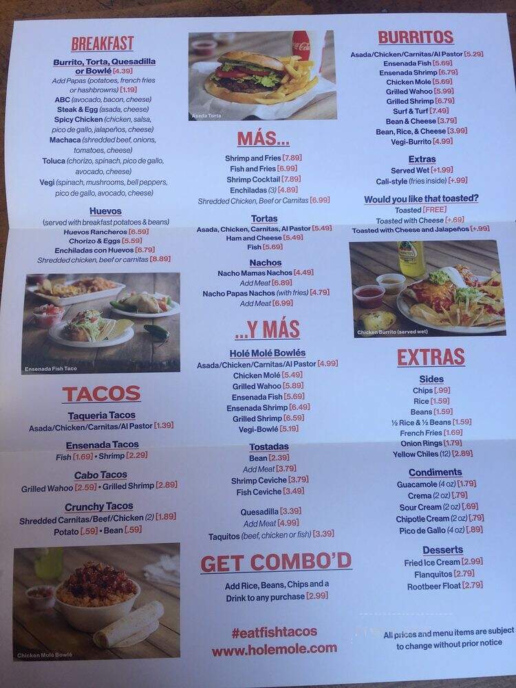 Hole Mole - Tustin, CA menu_pic