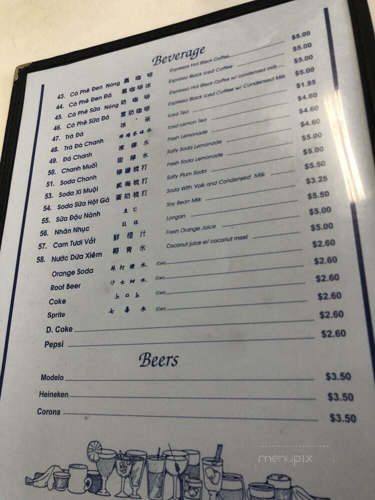 Pho 54 - San Jose, CA menu_pic