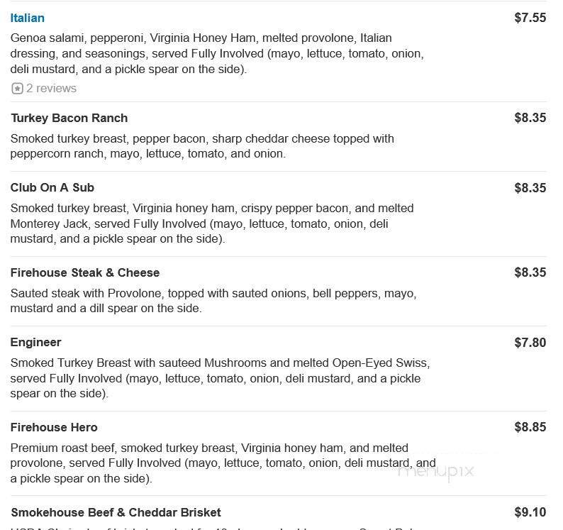 Firehouse Subs - Dayton, OH menu_pic
