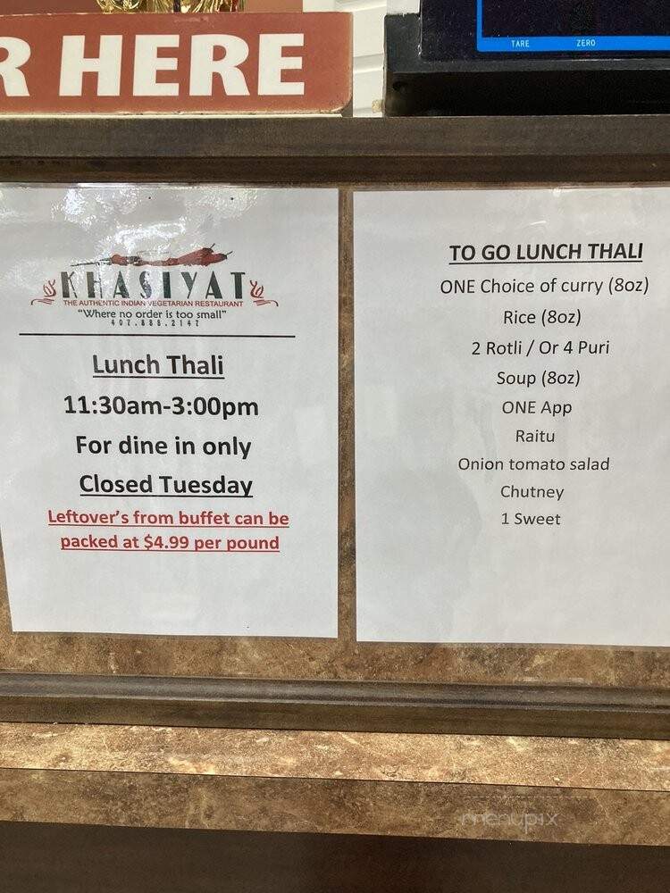 Khasiyat - Orlando, FL menu_pic