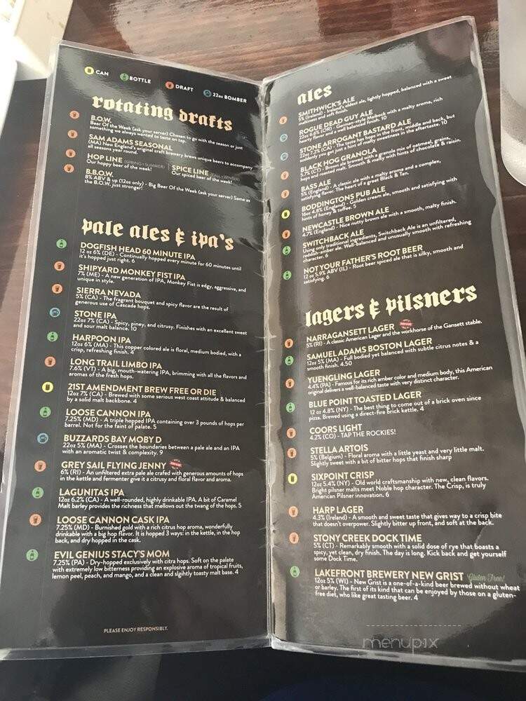 Aidan's Pub - Bristol, RI menu_pic