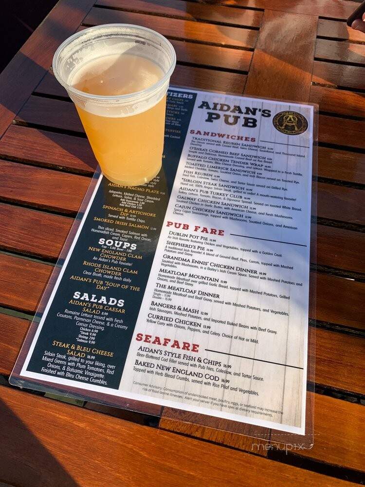 Aidan's Pub - Bristol, RI menu_pic