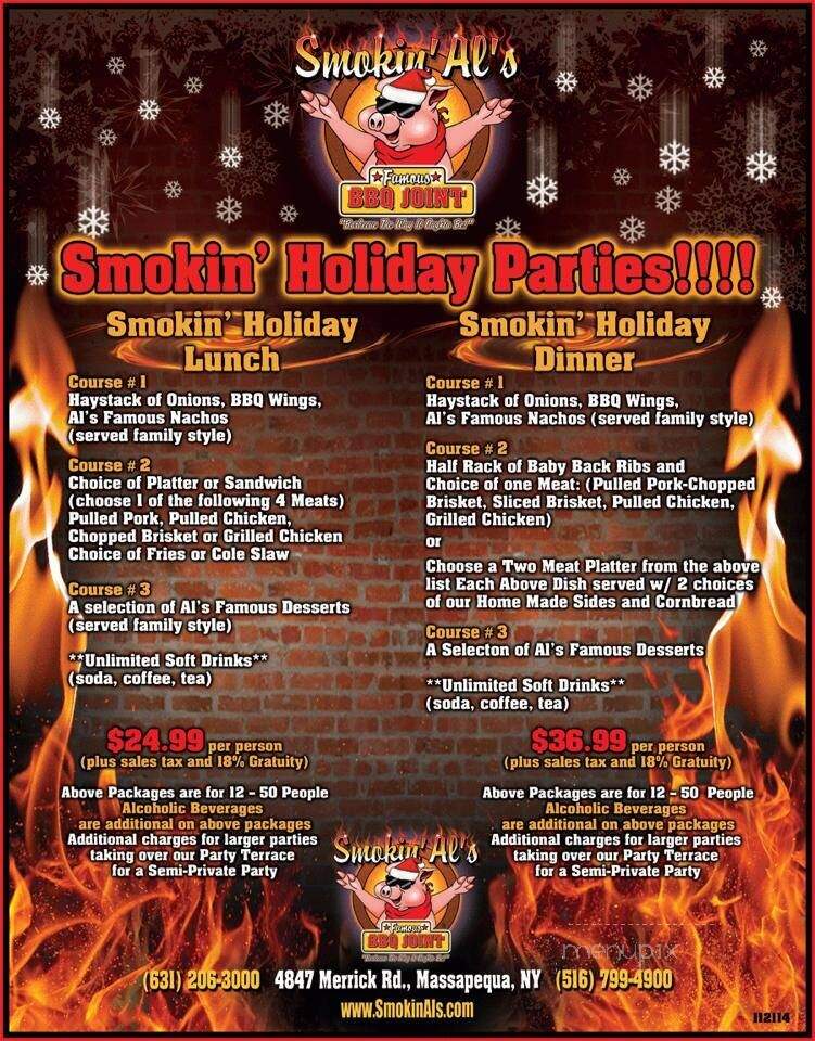 Smokin Al's Famous BBQ Joint - Massapequa Park, NY menu_pic