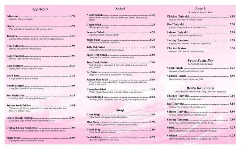 Fuji Sushi - Metairie, LA menu_pic