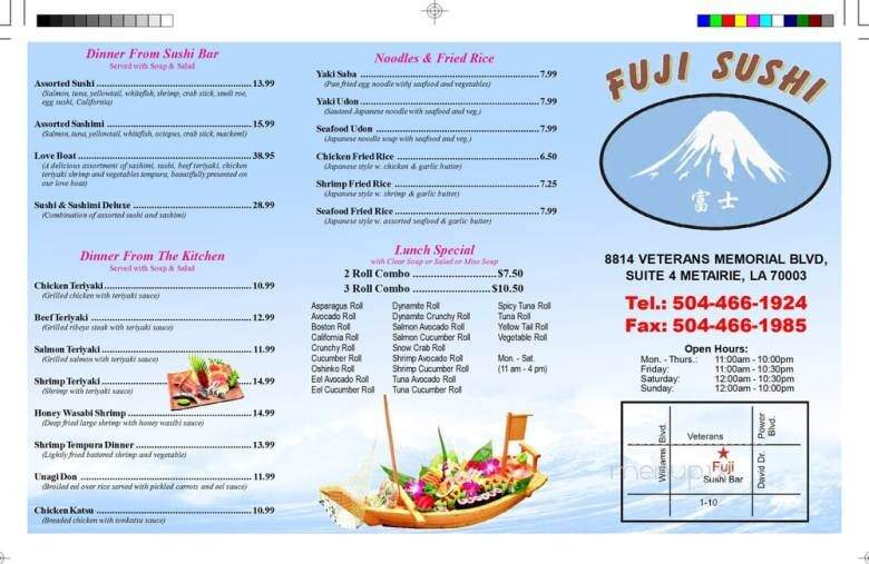 Fuji Sushi - Metairie, LA menu_pic