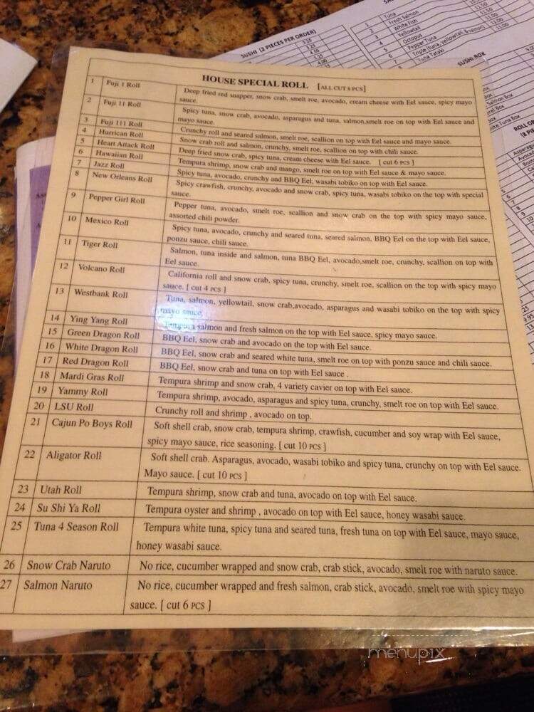 Fuji Sushi - Metairie, LA menu_pic