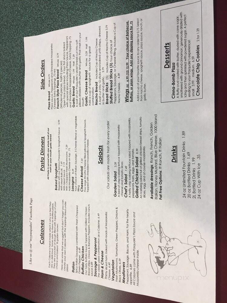 Pasquale's Pizza & Carry Out - Indianapolis, IN menu_pic