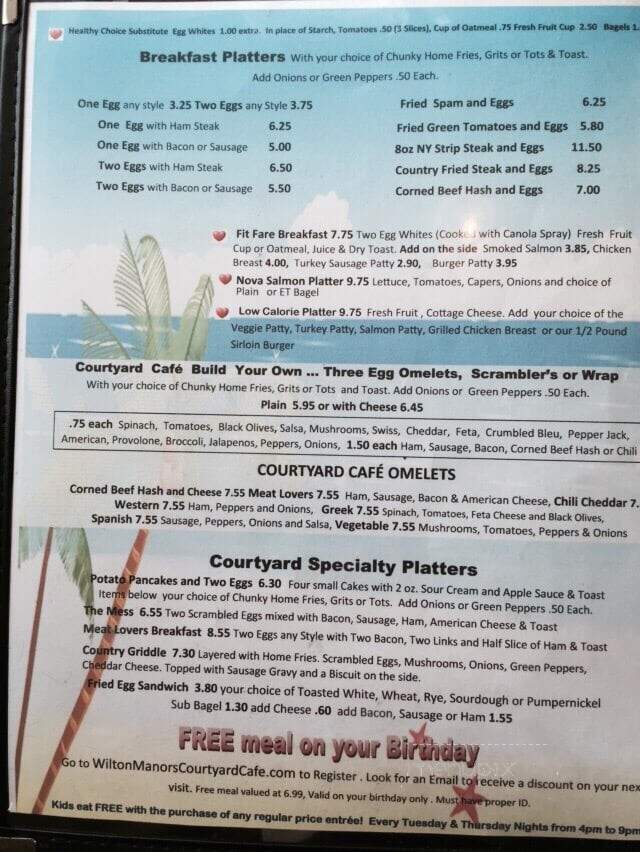 Courtyard Cafe - Wilton Manors, FL menu_pic