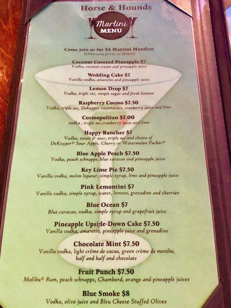 Horse & Hounds Restaurant - Ocala, FL menu_pic