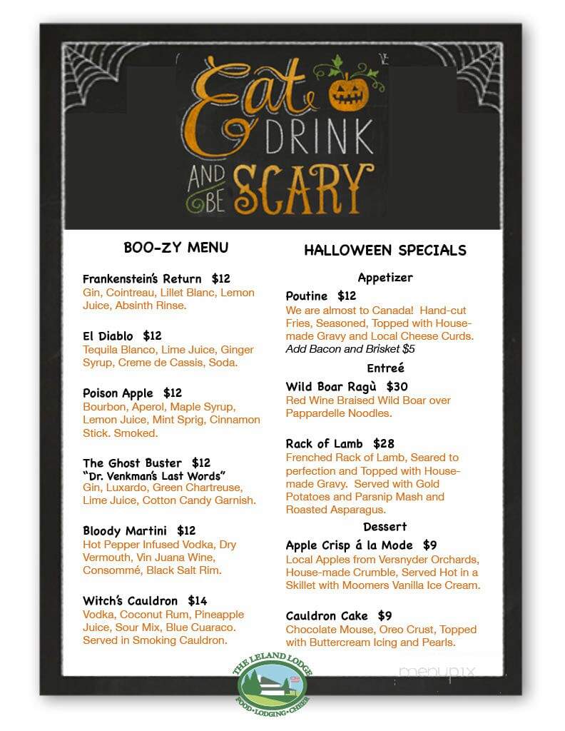 Leland Lodge Restaurant - Leland, MI menu_pic