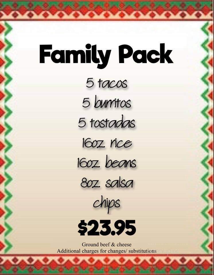 Pancho's Mexican Restaurant - Lincoln Park, MI menu_pic