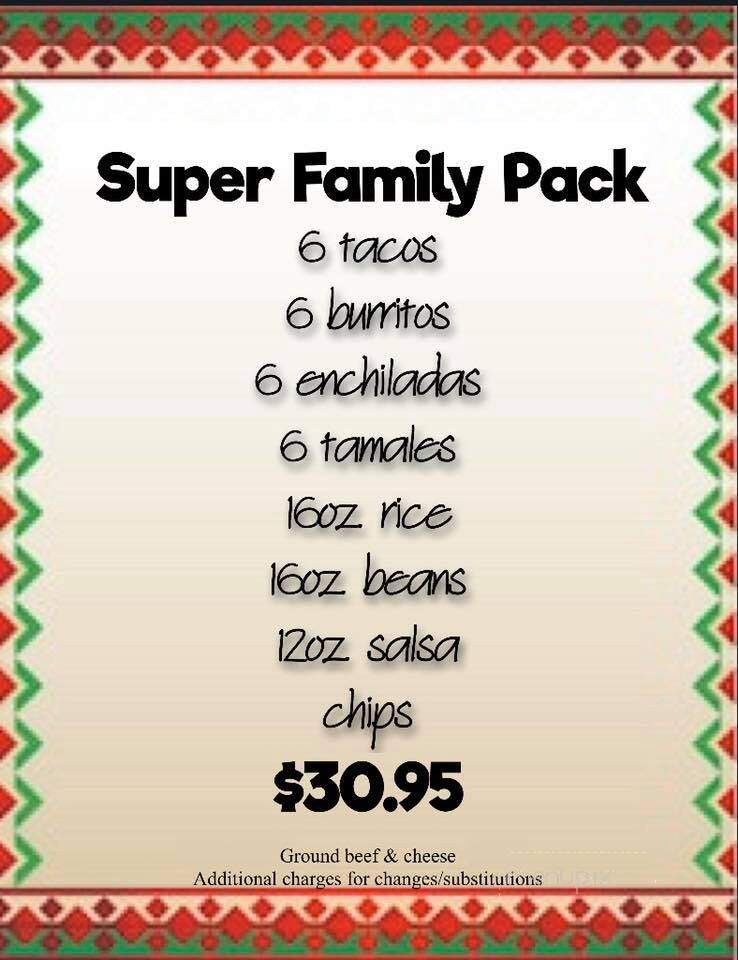 Pancho's Mexican Restaurant - Lincoln Park, MI menu_pic