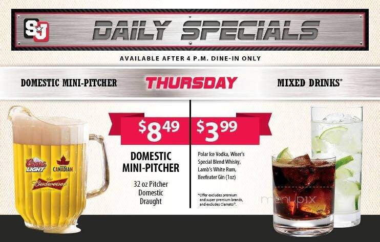 Shoeless Joe's - Cornwall, ON menu_pic