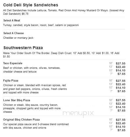 Pizza Inn - Laurinburg, NC menu_pic