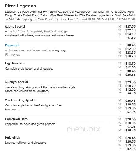 Pizza Inn - Laurinburg, NC menu_pic