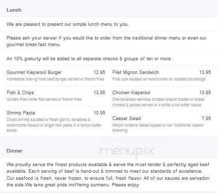Kiepersol Restaurant - Tyler, TX menu_pic
