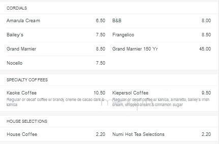 Kiepersol Restaurant - Tyler, TX menu_pic