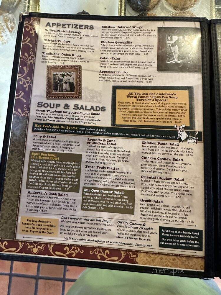 Pea Soup Andersen's - Gustine, CA menu_pic