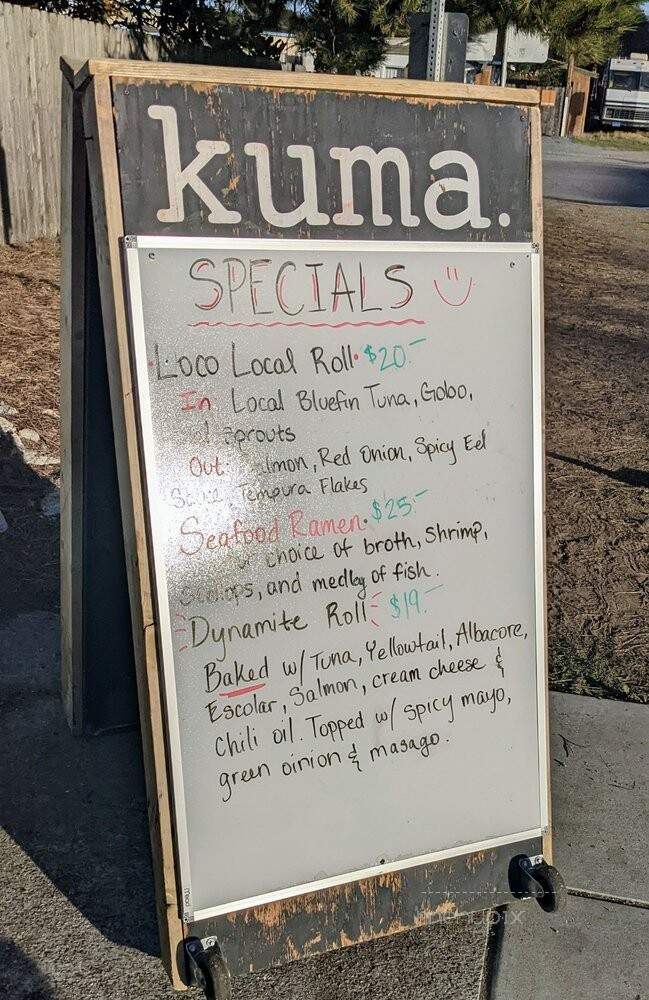 Kuma Sushi - Los Osos, CA menu_pic